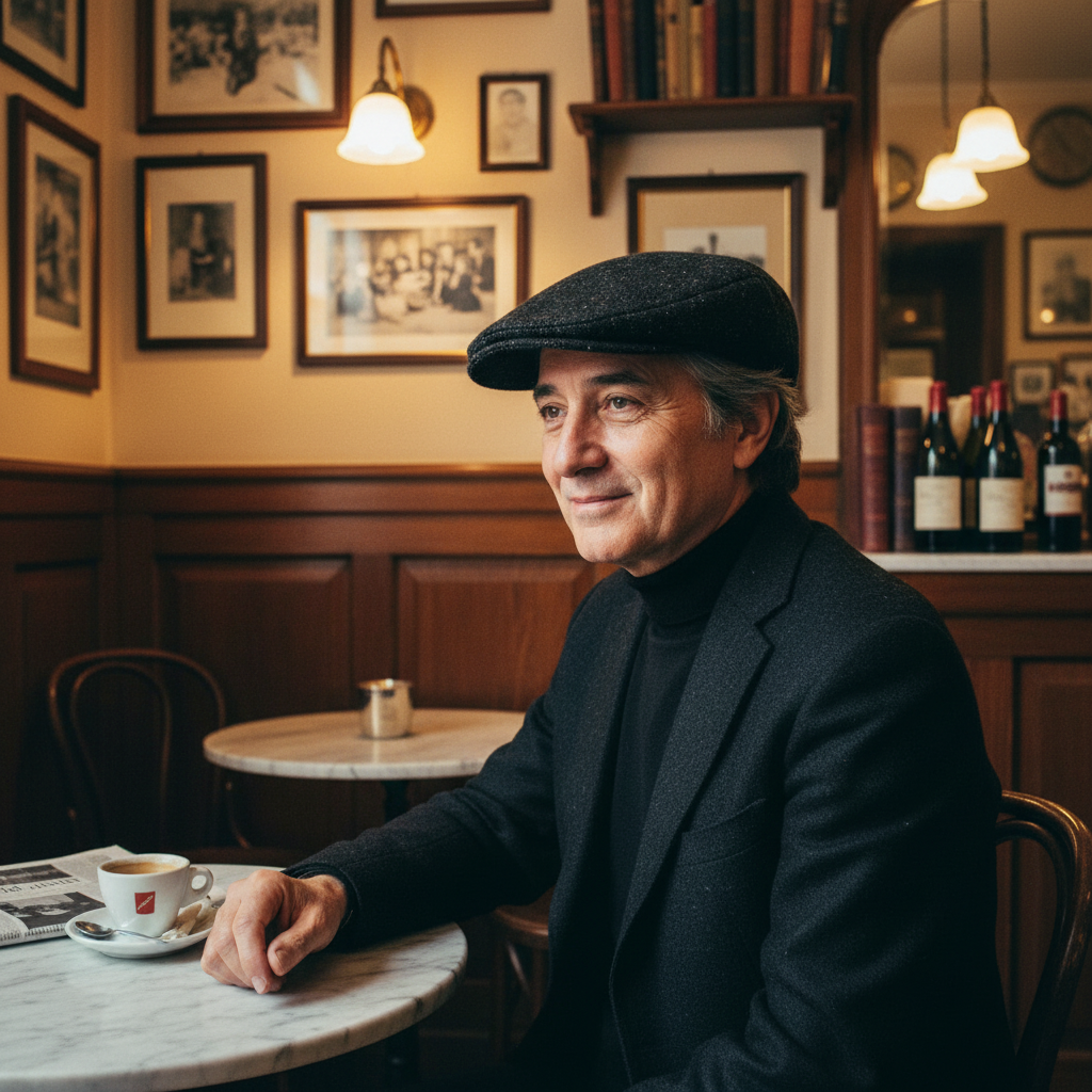 Coppola Pirandello fresco di Lana e Cotone Tweed Nero - Cappello Siciliano Classico