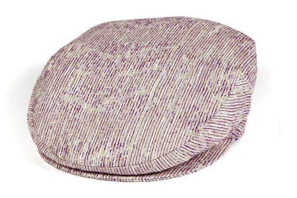 'Pirandello' model flat cap in linen and cotton