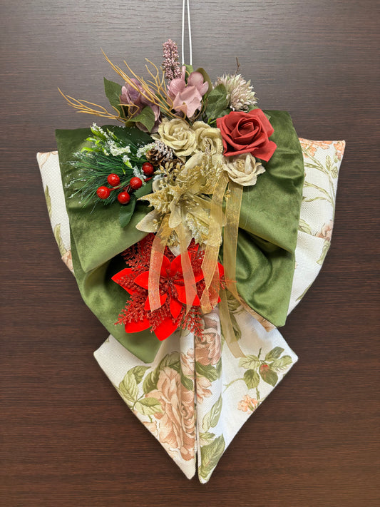 Fiocco natalizio retroporta velluto verde