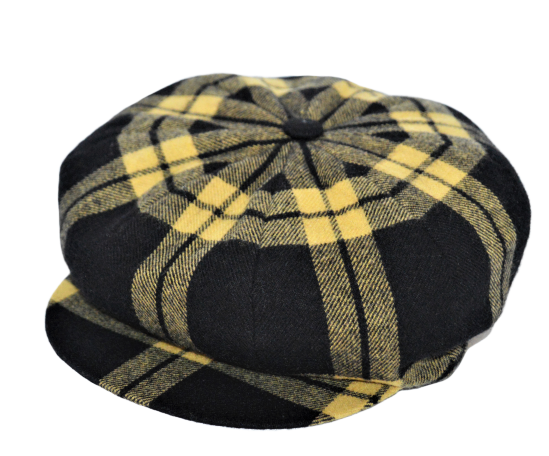 'Meusa' flat cap in Scottish pattern wool