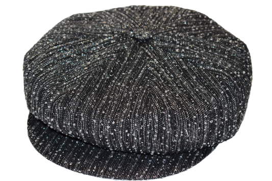''Meusa'' flat cap in linen and Lurex