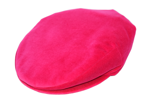 Fuchsia velvet ''Pirandello'' flat cap