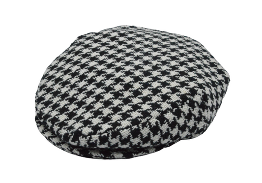 Modelo Coppola 'Pirandello' de lana Pied de Poule blanco y negro
