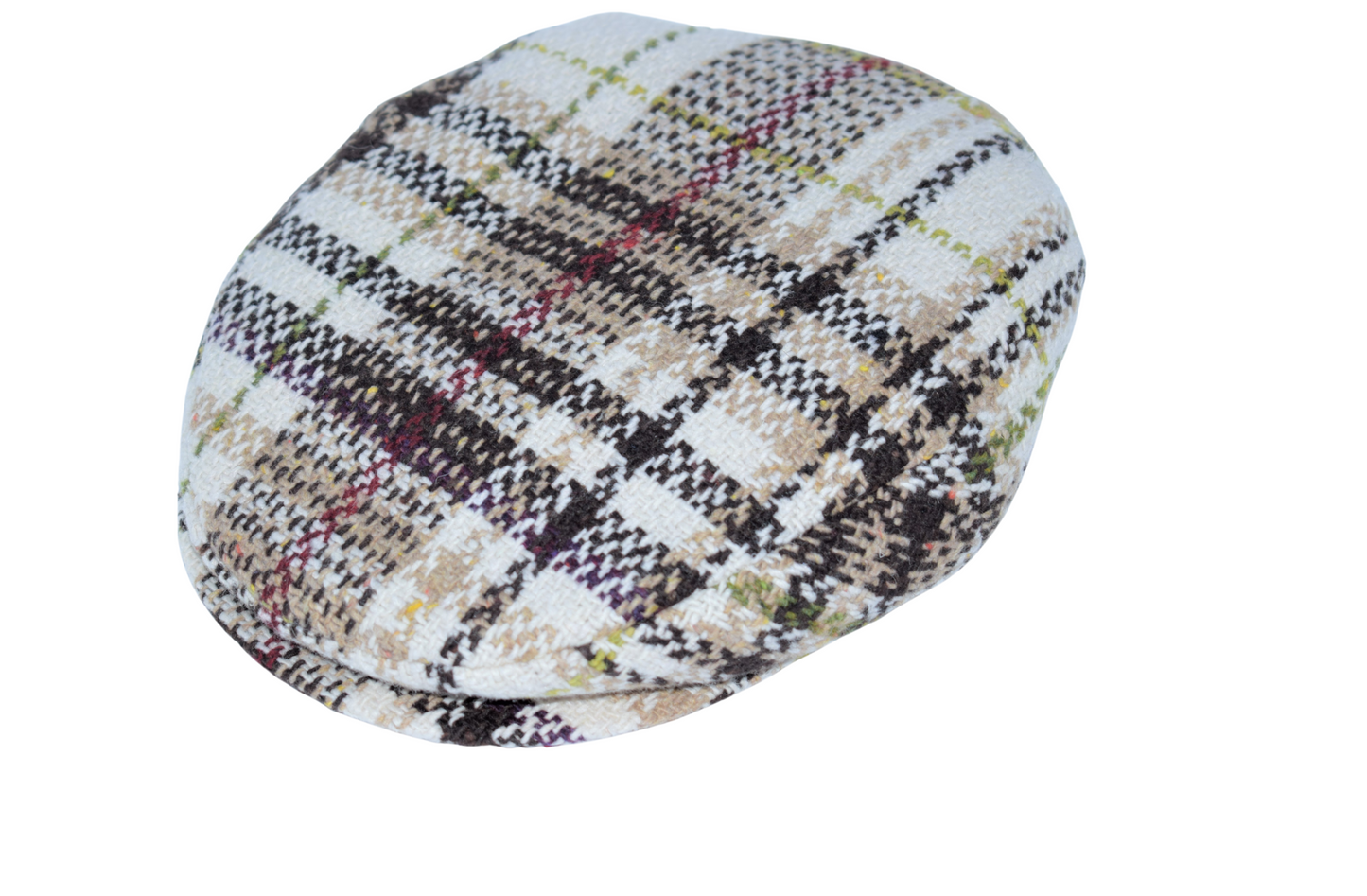 Gorra plana modelo 'Pirandello' de lana blanca y marrón