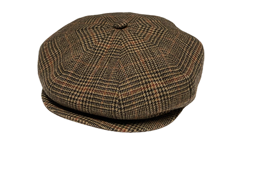 M5351001 -Coppola Modello 'Meusa' in Lana Principe Di Galles Marrone