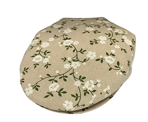 'Pirandello' flat cap in linen with daisy pattern