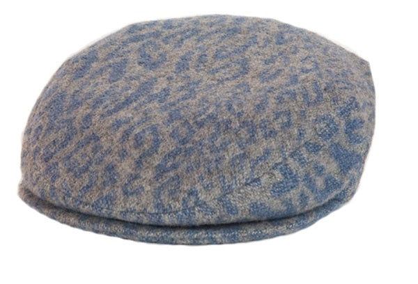 ''Pirandello'' flat cap in spotted patterned wool